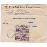 Haiti 1931 Envelope Airmail from Royal Mail Steam Packet Co. Haiti to Royal Mail steam packet Co.