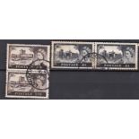 Great Britain 1955-58 Castles High Value definitives S.G. 536 used 2s6d pair and S.G. 539 used £1