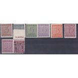 Germany 1945 Allied Occupation West Saxony S.G. RD5-RD9, RD12, RD16 m/m, S.G. RD16 used.