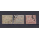 Suez Canal Company 1868 Postage Stamps S.G. 2 used 5c green (Cat value £1000), S.G. 3 used 20c