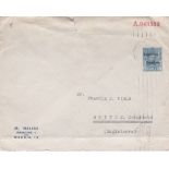 Spain 1932 Pre-Paid envelope posted to England cancelled 6/2/1932 with a Madrid central machine