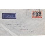 Nyasaland - 1939 Air Mail ENV Blantyre slogan to U.S.A. (1/- rate).