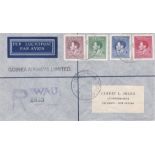 New Guinea 1937 Registered FDC, Watu to Salamaua, Guinea Airways Ltd