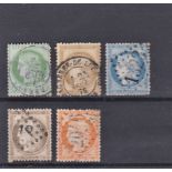 France 1870 definitives S.G. 192, 204, 137, 205, 140 fine used. Cat value £60+