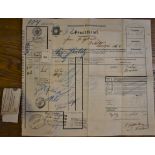 Austria 1895 Pre-Paid 5K Rail Transport Consignment document for ordinary freight dated 13/7/1895