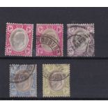 South Africa Transvaal 1904-09 definitive's S.G. 261 m/m 1d - crease S.G. 261-264 used