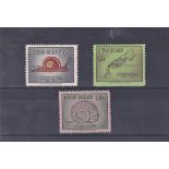 Cuba 1958 - Birth cent of de La Torre air issue, SG881-883 m/m, some adherence to card