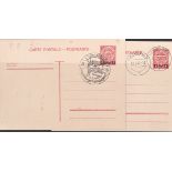 Luxemburg 1940 - German occupation Exhibition 2 x Michel P8 prepaid postcards with IF. Red postal