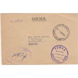 Tonga 1962-O.H.M.S Official envelope used Nukualofa to crown Agents, Milbank, Airmail H/S, Nukualofa