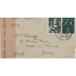 Netherlands 1944 Env posted to England cancelled 3/6/19444 Itassell 1945 on S.G. 579 10c and S.G.