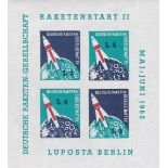 Rocket mail/Space - U/M sheet of German Rocket Society Local Stamps for launch of Rocket-L3 and L4