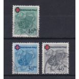 Germany 1949 Allied Occupation - French Zone Rheinland Pfalz Red Cross Fund S.G. FR42, FR44-FR45