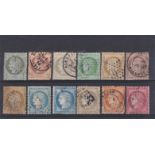 France 1870 definitives S.G. 185, 187, 189, 192, 136, 194, 204, 137, 198, 205, 140, 208 used. Cat