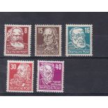 Germany 1948 Soviet Zone Politicians, Artists and Scientists S.G. R35, R38-R39, R43-R44 m/m Michel