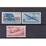 East Germany 1956 Establishment of Lufthansa S.G. E249 u/m, S.G. E251-E252 m/m