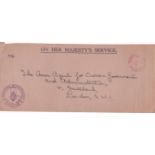 Gibraltar 1961 - O.H.M.S Official envelope to Crown Agent, Milbank, Gibraltar official paid