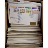 Great Britain (FDC's) Wholesale lot in a carton, some A/B (250+