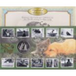 Great Britain FDC 2001 13 Feb) Cats and Dogs set on Pawlett, Bridgewater h/s and Gibraltar Crown