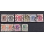 Hong Kong 1938-52 definitives S.G. 140 m/m 1c S.G. 147-148, 150, 152, 154, 156, 158, 160 used. Cat