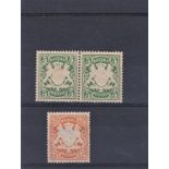 German States - Bavaria 1890 definitive S.G. 108 u/m pair 5pf, Michel 61 and German S.G. 115 u/m