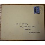 Great Britain 1947 envelope with contents posted to Burslem Stoke on Trent cancelled 13/5/1947 House