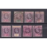 Gold Coast 1902 definitives S.G. 39 m/m S.G. 38-40 used and 1904 S.G. 50a, 53a m/m S.G. 50, 50a