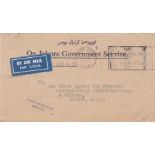 Malaya (Johore) 1961- On Johore Government Service envelope Airmail to London with Johore machine