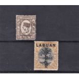 Labuan 1897 definitive S.G. 43 used 10c and 1901 postage due S.G. D2 m/m 3c catalogue value £35