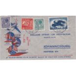 Netherlands 1940 Airmail cover to Johannesburg S.G. 317A, 330A, 371, 486. Attractive