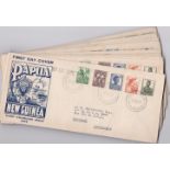 Papua New Guinea 1952 (30 Aug) First Day Cover Combines issue 1/2d to 3d, Airmail (X45!)