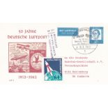 Rocketmail Pre-paid airmail 1962 card issued to commemorate the 50th Anniv of the German Airmail