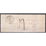 France 1843 Pre-stamp envelope posted to Paris cancelled 12/6/1843 Amiens, back cancelled received