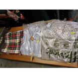 HARRODS RETRO CLOTHING, 2 Harrods mens shirts (1af) & a pair of ladies tartan trousers