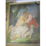 AFTER FRAGONARD, copy oil on canvas "Courting Couple", 36" x 28"