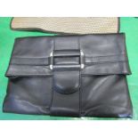 FASHION, Alexander McQueen black leather Novak envelope evening bag