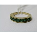 EMERALD RING, 18ct yellow gold ring set 8 emeralds, size K/L