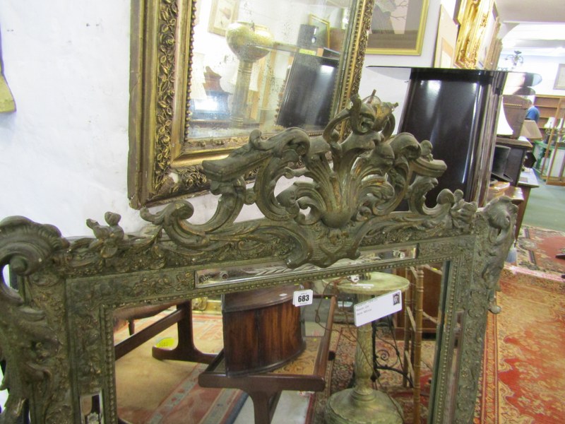 ANTIQUE WALL MIRROR, Venetian style gilt surround rectangular wall mirror with inset border panels - Image 2 of 2