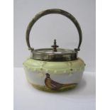 WORCESTER STINTON, Locke & Co. lidded preserve pot decorated with pheasant signed W Stinton, pattern