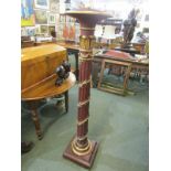 TORCHERE, gilt swag and fluted column torchere, 59" height