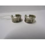 SILVER HOOP EARRINGS, heavy quality silver hoop earrings marked "Tiffany & Co 1997"