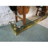 METALWARE, Edwardian brass neo classical design brass fire fender, 48" width