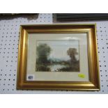 L. RITTER, signed watercolour "Riverscape", 5" x 6.5"