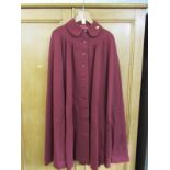 RETRO COAT, retro cape style coat by Young Jaeger in burgundy