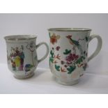 ORIENTAL CERAMICS, 2 famille rose bell shaped tankards (various damage)