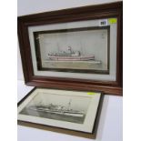 MARITIME, glazed display model Hospital ship "El Nil" together with framed photograph