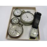 WATCHES, a selection of gentleman's wrist, 2 pocket watches & 2 ladies fob watches including Elgin &