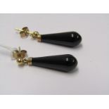 PAIR OF 18ct YELLOW GOLD ONYX DROP EARRINGS