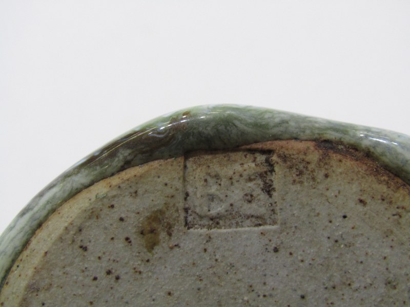 STUDIO POTTERY, a large stoneware spherical teapot, also stoneware slip glazed specimen vase and - Image 6 of 6