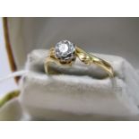 18ct YELLOW GOLD DIAMOND SOLITAIRE RING, principal diamond approx 0.15 - 0.20 ct, size L/M