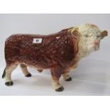 MELBA WARE, ceramic Hereford Bull, 15" length